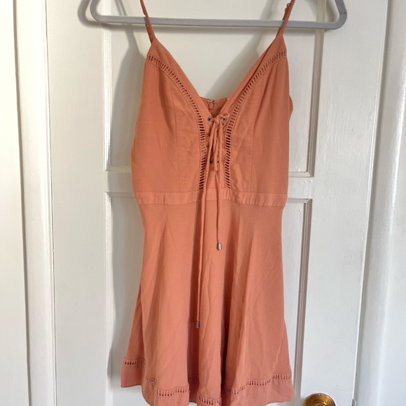 Lovers +Friends Rust Orange Boho Mini Dress β Crochet Detail β Size S - Picture 7 of 8